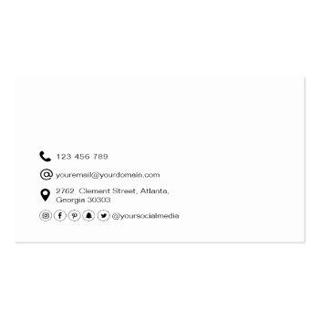 Small Qr Code Professional Minimalist Social Media Black Business Card Back View