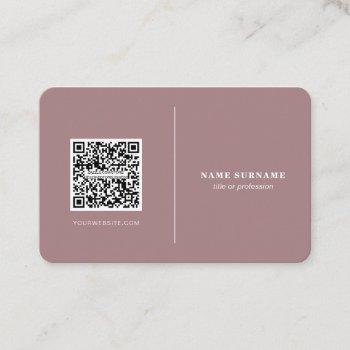 qr code professional minimalist social media clean business card