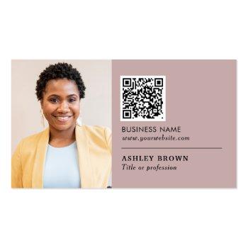 Small Qr Code Professional Networking Real Estate Agent  Business Card Front View