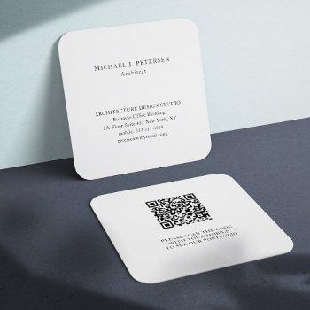 qr code simple minimalist professional template square business card