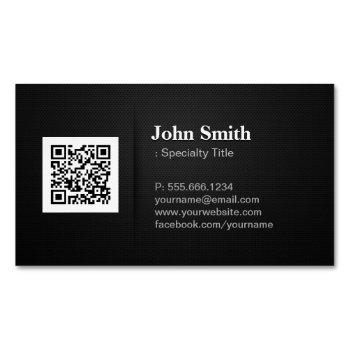 qr code with professional elegant black mesh business card magnet