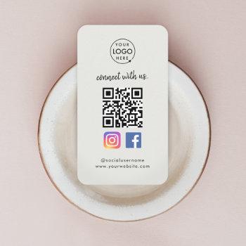 qr scan to connect | instagram facebook gray business card