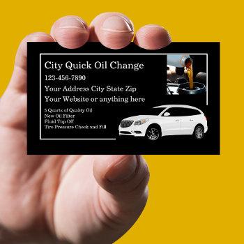 quick oil change automotive service business card