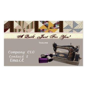 Small Quilting Business Card Front View