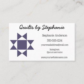 quilting business, quilters custom amish quilt business card