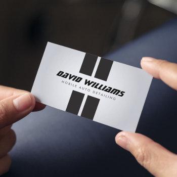 racing stripes gray/black auto detailing, repair business card