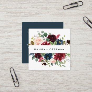 radiant bloom | floral square business card