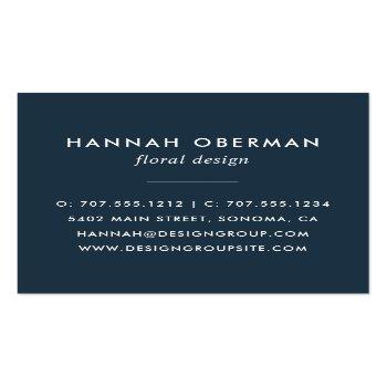 Small Radiant Bloom | Floral Square Business Card Back View