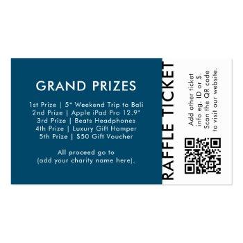 Small Raffle Ticket Blue Qr Code Prize Draw Event Ticket Back View