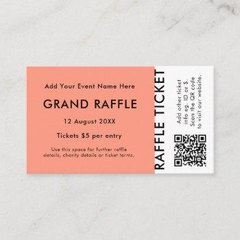 raffle ticket coral qr prize draw event ticket