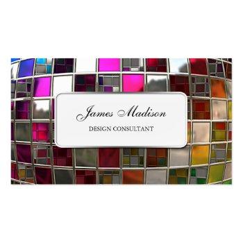 Small Rainbow Mirror Sequence Business Card Front View