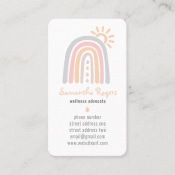 rainbow sunshine essential oil drops business card