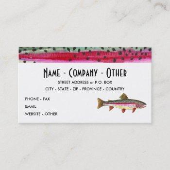 rainbow trout painting business card