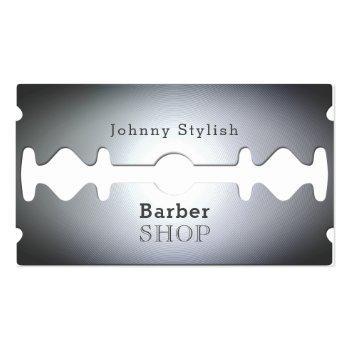 Small Razor Blade Barber Shop Inspired Cover Business Card Front View