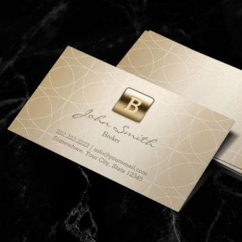 real estate agent luxury gold monogram business card