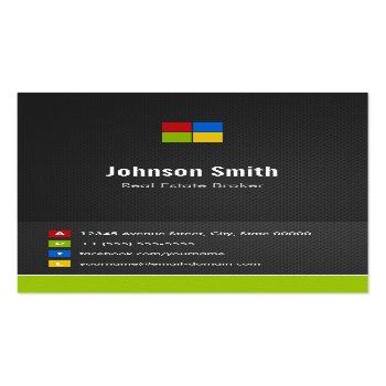 Small Real Estate Broker - Premium Creative Colorful Business Card Front View