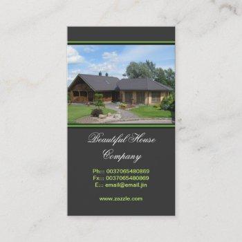 Small Real Estate Business Card Design Front View