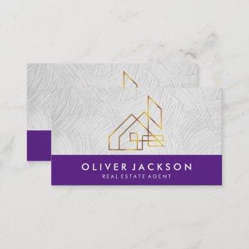 real estate home icon | modern style business card