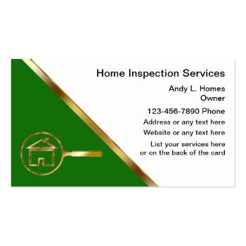 Small Real Estate Inspector Business Cards Front View