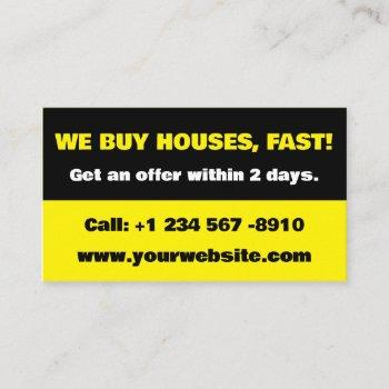 real estate investor business card - we buy houses