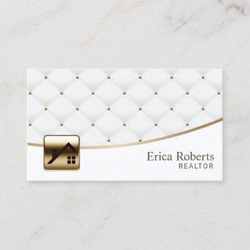 real estate luxury quilted professional agent business card
