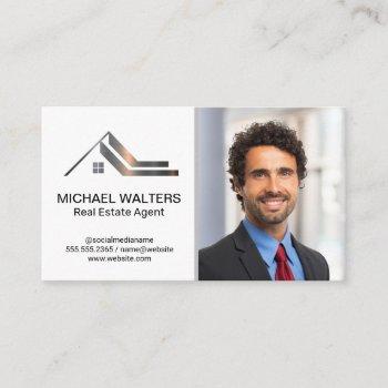 real estate metallic logo | business man business card