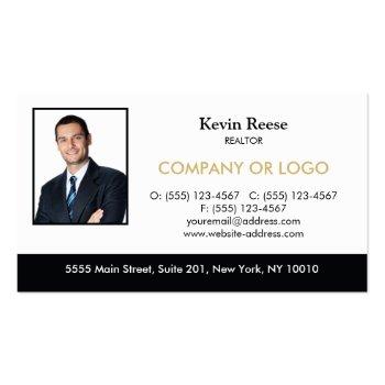 Small Real Estate Professional Add Your Photo Business Card Front View