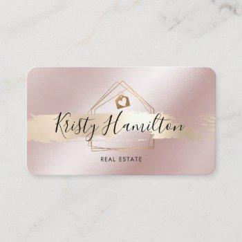 real estate professional house realtor gold  photo business card