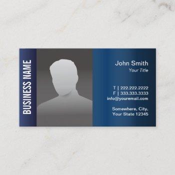 real estate professional photo modern blue metal business card