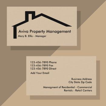 Small Real Estate Property Management Business Card Front View