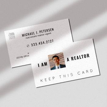 real estate realtor modern professional photo business card