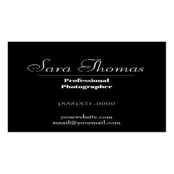 Small Realistic Camera Photographer Square Business Card Back View