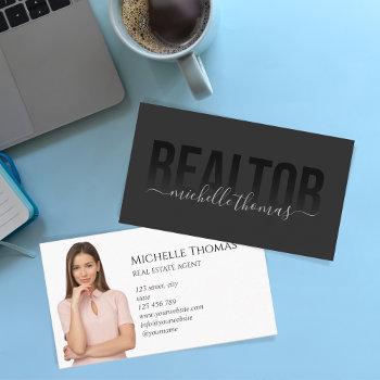 realtor real estate agent professional add photo business card