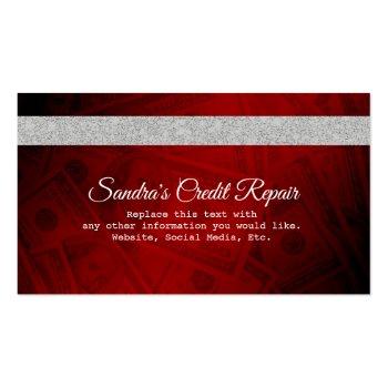 Small Red And Silver Credit Card Money Business Card Back View