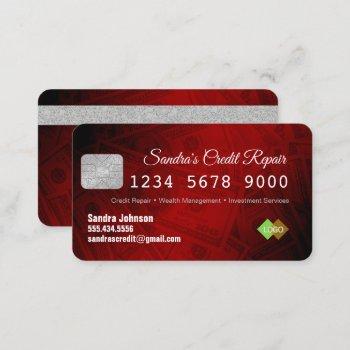 red and silver credit card money business card