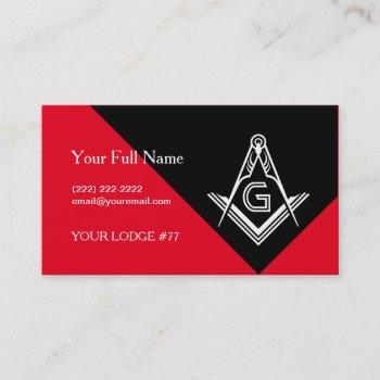 red & black masonic business cards | freemason