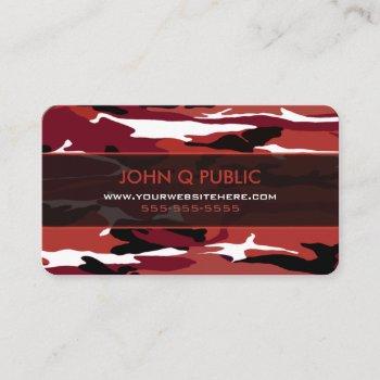 red camo pattern business card