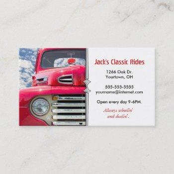 red classic old truck business card