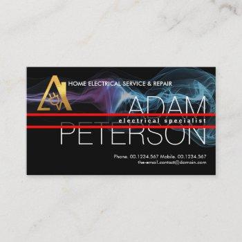 red lines placard oversize name electrical service business card