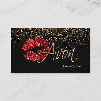 red lips - avon business card