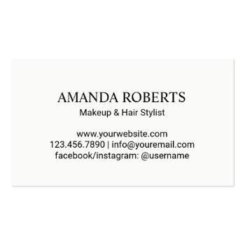 Small Red Lips Minimalist Makeup Artist Business Card Back View