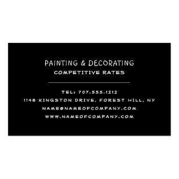 Small Red Paint Roller, Painter & Decorator Business Card Back View