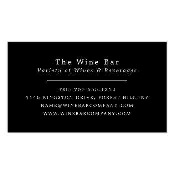 Small Red Wine Glass, Wine Bar/winery Business Card Back View