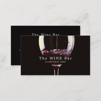 red wine glass, wine bar/winery business card