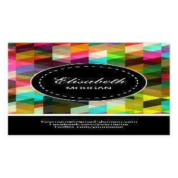 Small Reporter- Colorful Mosaic Pattern Business Card Back View