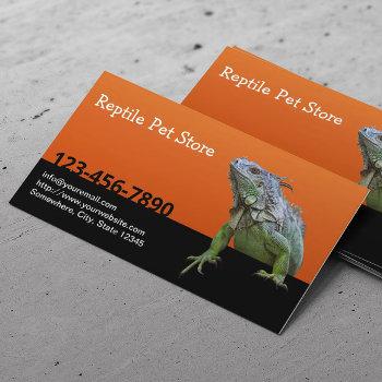 reptile pet store iguana lizard business card