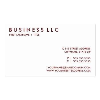 Small Republican. Business Card Back View
