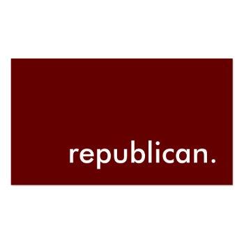 Small Republican. Business Card Front View