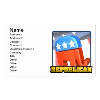 Small Republican Campaign Business Card Front View