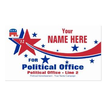 Small Republican Political Election Campaign Business Card Front View